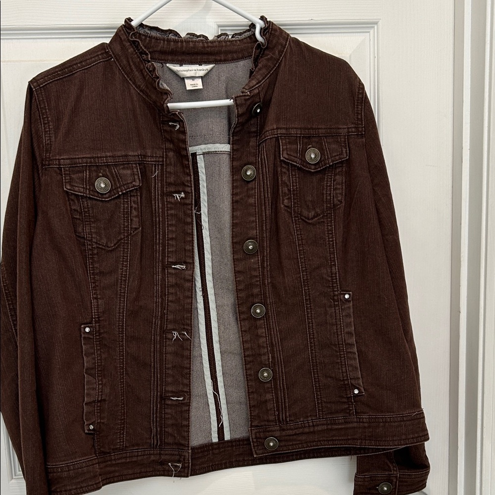 Christopher & Banks Dark Brown Jean Jacket